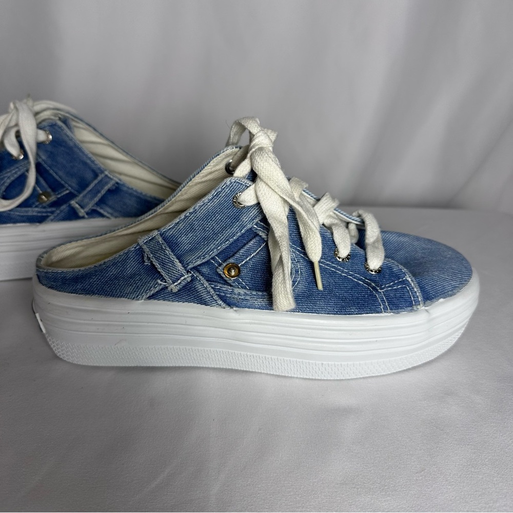 Beverly Hills Polo Club Denim Slip-On Platform Sneakers women’s size 8.5 90s - Picture 9 of 11